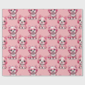 Roze Moppige Honden Cadeaupapier (Vlak)