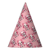 Roze Moppige Honden Feesthoedjes (Links)