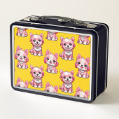 Roze Moppige Honden - Geel  (Achterkant)