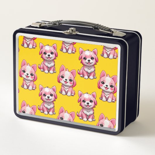 Roze Moppige Honden - Geel  (Voorkant)