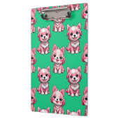 Roze Moppige Honden - Groen Klembord (Links)