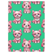 Roze Moppige Honden - Groen Klembord (Achterkant)