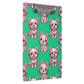 Roze Moppige Honden - Groen Klembord (Rechts)
