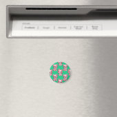 Roze Moppige Honden - Groen Magneet (Insitu (Vaatwasser))
