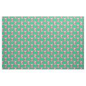 Roze Moppige Honden - Groen  Stof (Yard (91,4 cm))