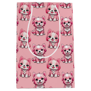 Roze Moppige Honden Medium Cadeauzakje