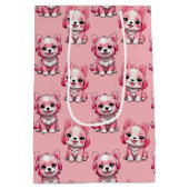 Roze Moppige Honden Medium Cadeauzakje (Achterkant)