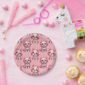 Roze Moppige Honden Papieren Bordje (Feest)