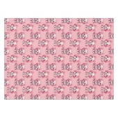 Roze Moppige Honden Tafelkleed (Voorkant (Horizontaal))