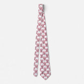 Roze Moppige Honden - Wit Stropdas (Achterkant)