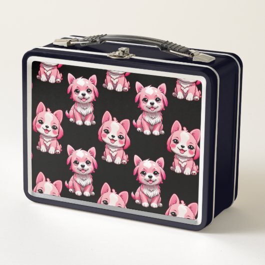 Roze Moppige Honden - Zwart (Voorkant)