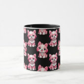 Roze Moppige Honden - Zwart Mok (Midden)