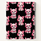 Roze Moppige Honden - Zwart Notitieboek (Achterkant)