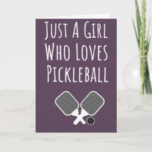Roze Moppige Pickleball Wenskaarten voor Meisjes K Kaart