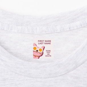 Roze Mopshartige Persoonlijke Meisjes Kledinglabel Labels
