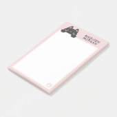 Roze Mopshondje & Pootjes Voeg Jouw Naam Toe Post- Post-it® Notes (Schuin)