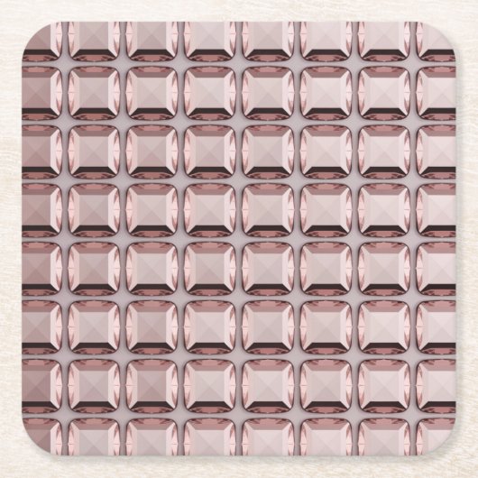 Roze Morganiet Edelstenen Kartonnen Onderzetters (Voorkant)