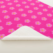 Roze Mos Roos Bloem Naadloos Patroon op Sherpa Deken (3/4)