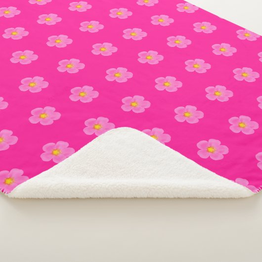 Roze Mos Roos Bloem Naadloos Patroon op Sherpa Deken (3/4)