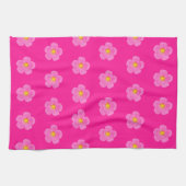 Roze Mos Roos Bloem Naadloos Patroon op Theedoek (Horizontaal)