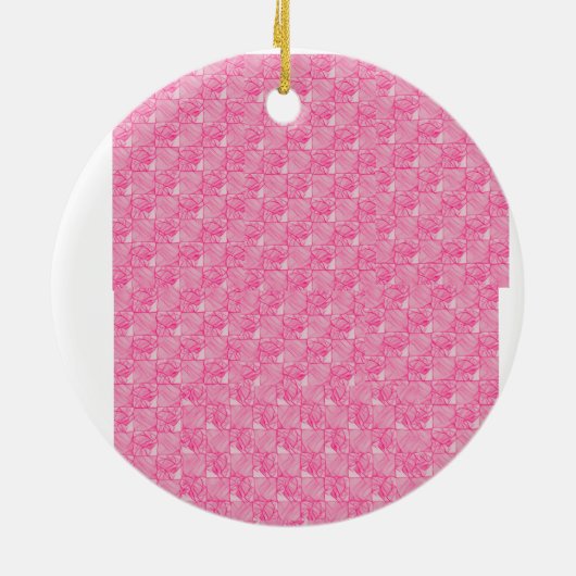 Roze Mosaic Pattern Baby Keramisch Ornament (Achterkant)