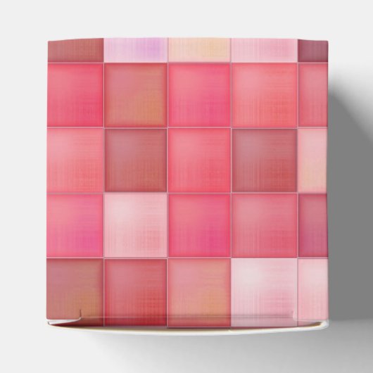 Roze Mosaic Squares Patroon Bedankdoosjes (Bovenkant)