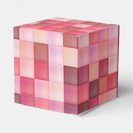 Roze Mosaic Squares Patroon Bedankdoosjes (Achterkant)