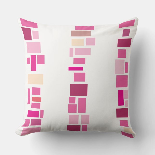 Roze MOSIAC-TEGELS ONTWERP Retro-Sierkussen Kussen (Voorkant)