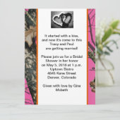 Roze Mossy Oak Bridal Shower-uitnodiging Kaart (Staand voorkant)