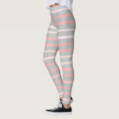 Roze mosterd organische strepen leggings (Links)