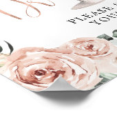 Roze mosterd Roos Petals en Prosecco Drinken Sign Poster (Hoek)