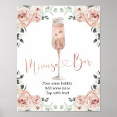 Roze mosterd Roos Petals en Prosecco Mimosa Bar Poster (Voorkant)