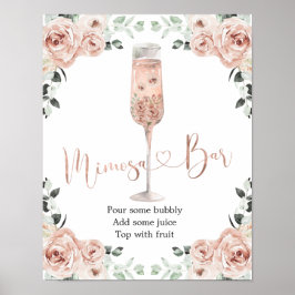 Roze mosterd Roos Petals en Prosecco Mimosa Bar Poster