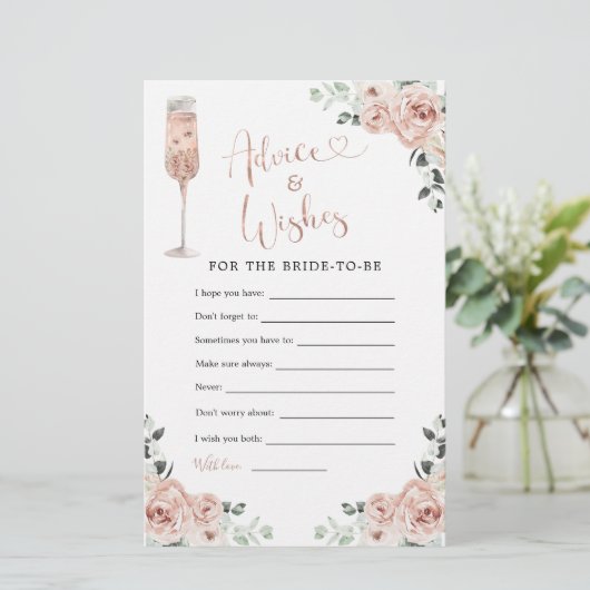 Roze mosterd Roos Petals Prosecco Advice & Wishes (Staand voorkant)