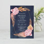 Roze mosterd Vrijgezellenfeest van de palmmarine Kaart (Staand voorkant)