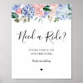 Roze mosterdblauwe hydrangeas heeft een ritje nodi poster (Voorkant)