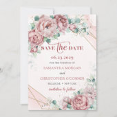 Roze mosterdgroen eucalyptusgoud met uitzondering save the date (Voorkant)