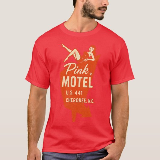 Roze Motel Fairy - Cherokee, NC Retro 50s & 60s Ro T-shirt (Voorkant)