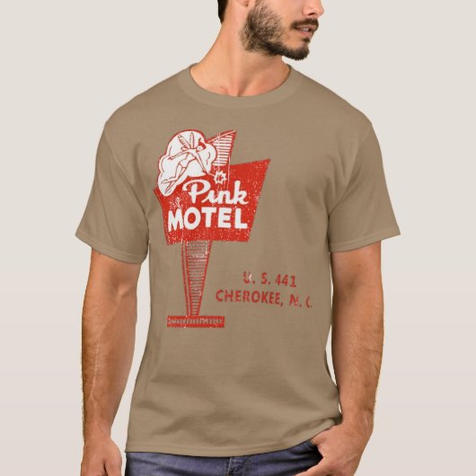 Roze Motel Fairy T-shirt - Cherokee, NC Retro 50s (Voorkant)