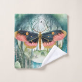 Roze Moth Bos Night Bad Handdoek (Wasdoekje)