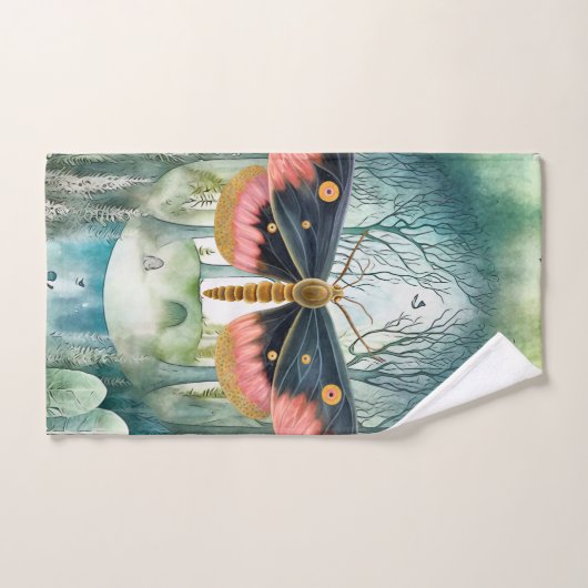 Roze Moth Bos Night Bad Handdoek (Handdoek)