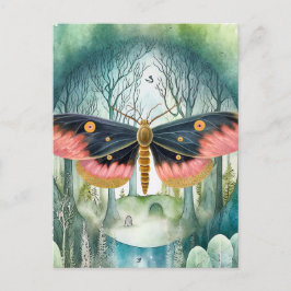 Roze Moth Bos Night Briefkaart