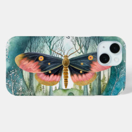 Roze Moth Bos Night iPhone 15 Case