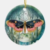 Roze Moth Bos Night Keramisch Ornament (Voorkant)