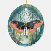 Roze Moth Bos Night Keramisch Ornament (Links)