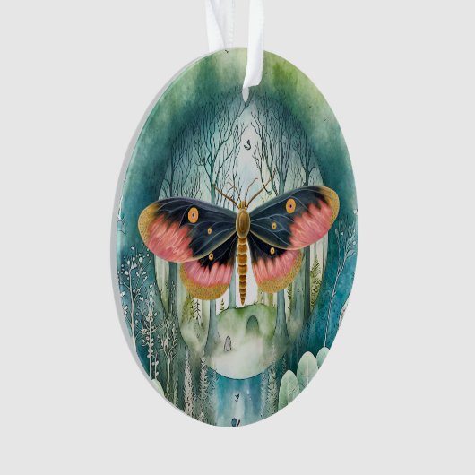 Roze Moth Bos Night Ornament (voorkant)