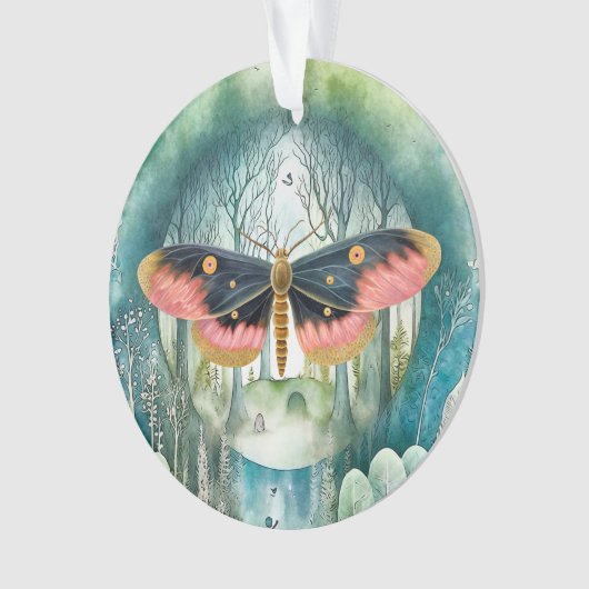 Roze Moth Bos Night Ornament (voorkant)