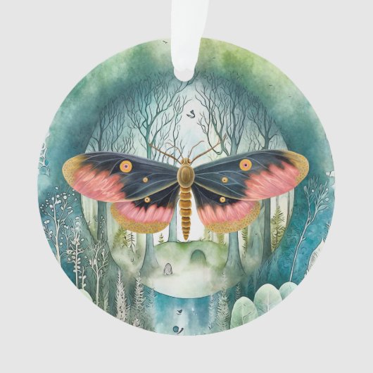 Roze Moth Bos Night Ornament (voorkant)