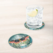 Roze Moth Bos Night Ronde Kartonnen Onderzetter (Insitu)