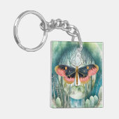 Roze Moth Bos Night Sleutelhanger (Voorkant Links)